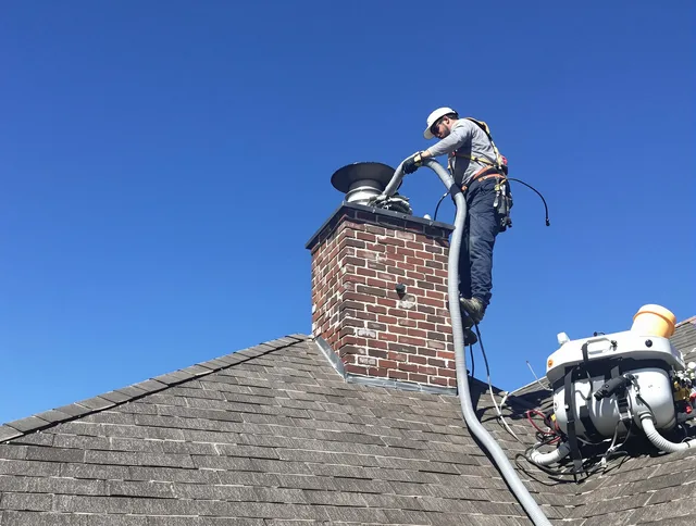 Dedicated Carson Chimney Sweep team member cleaning a chimney in Carson, CA