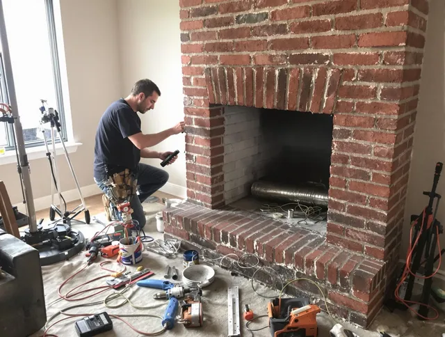 Carson Chimney Sweep specialist finalizing chimney liner service in Carson, CA