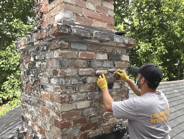 In-progress chimney restoration by Carson Chimney Sweep in Carson, CA