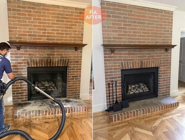 Carson Chimney Sweep carefully sanitizing a fireplace in Carson, CA