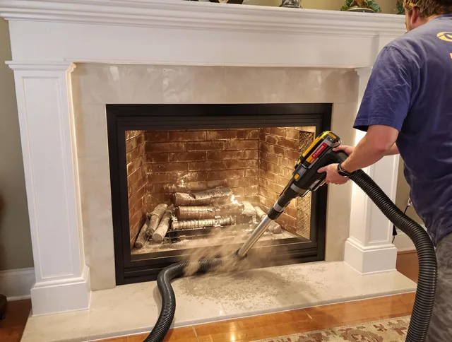 Fireplace cleaning performed by Carson Chimney Sweep in Carson, CA