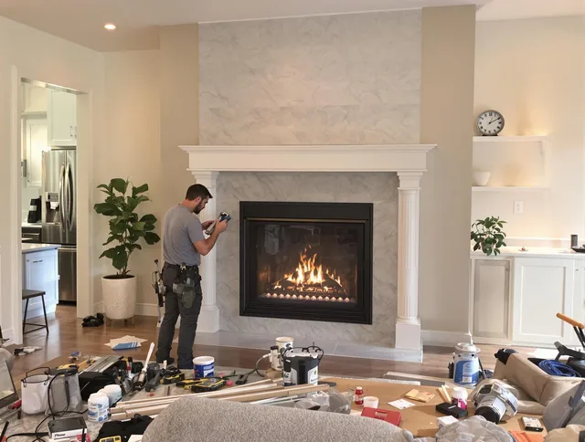 Newly installed fireplace by Carson Chimney Sweep in Carson, CA