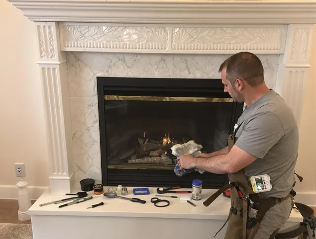 Carson Chimney Sweep performing fireplace maintenance in Carson, CA